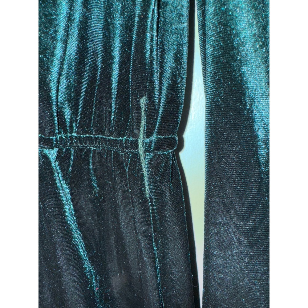 Draper James RSVP Green Velvet Mini Dress V-Neck Long Sleeve Emerald Women's M - Picture 4 of 10
